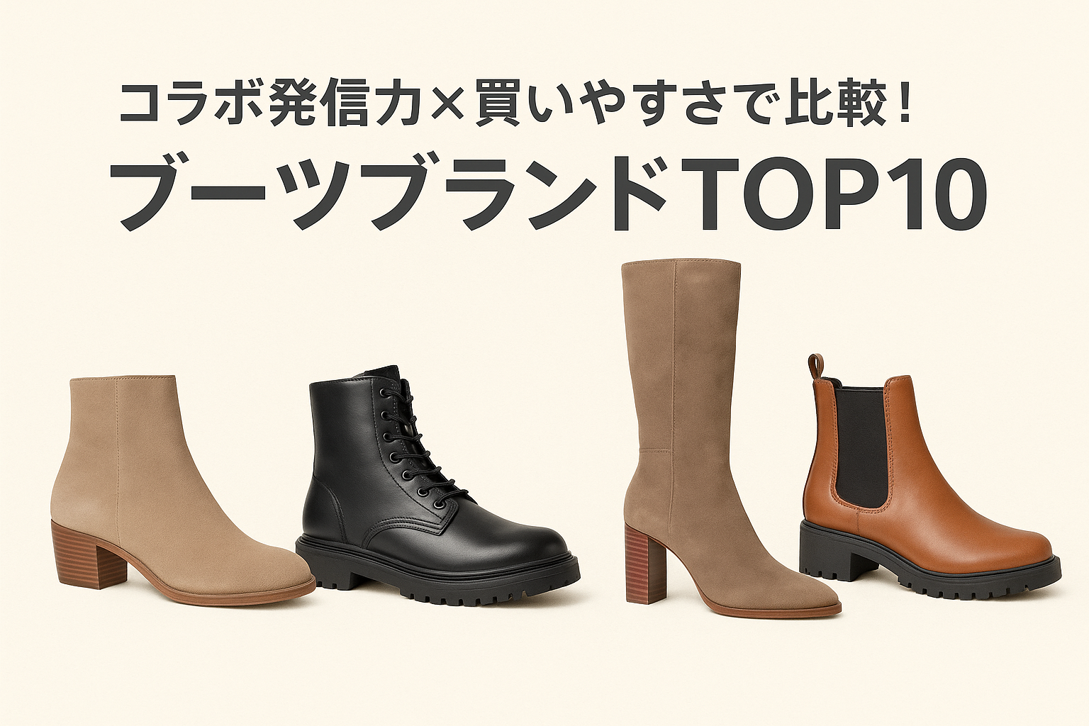 コラボ発信力×買いやすさで比較！ブーツブランドTOP10